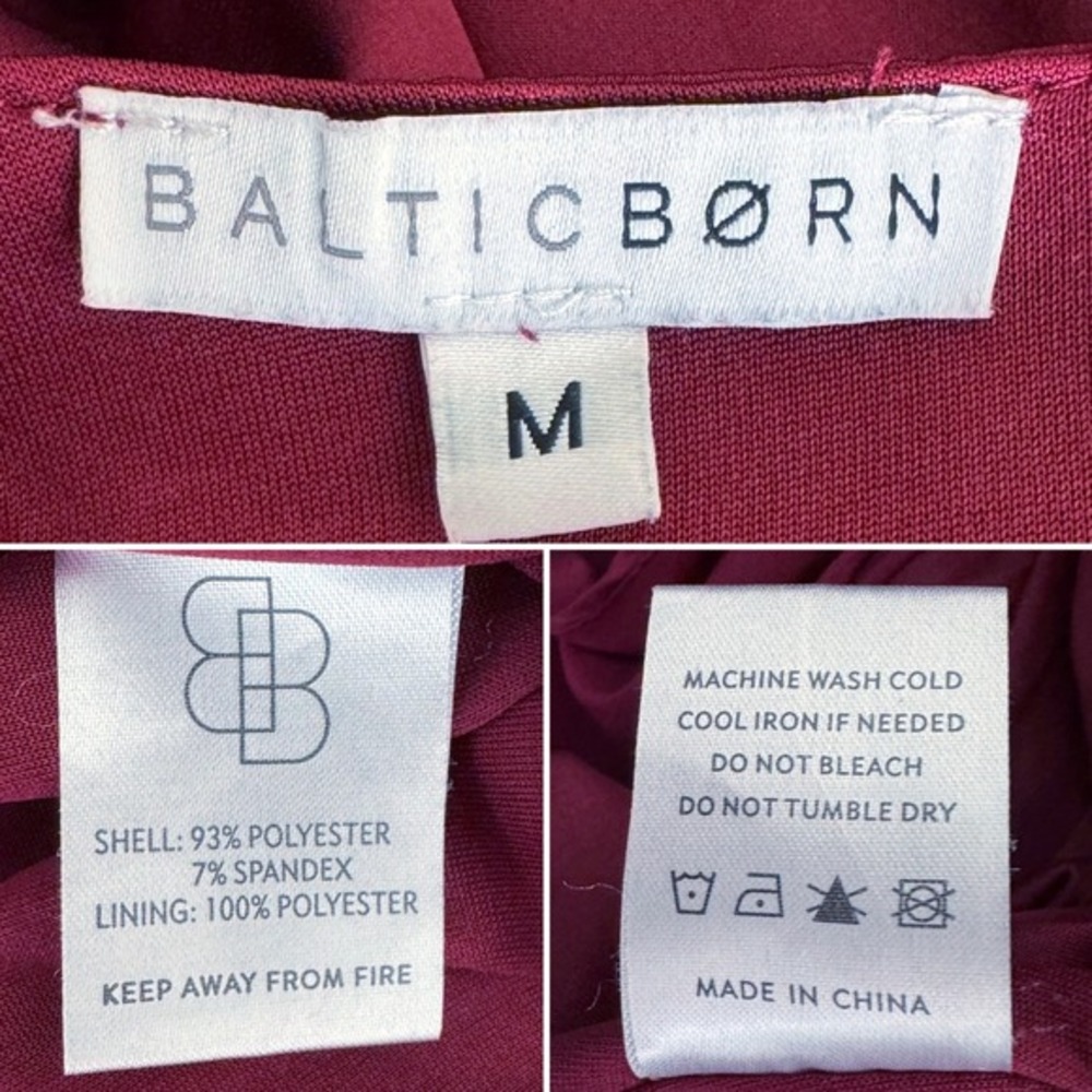 Baltic Born Burgundy Vera Satin Wrap Maxi Dress Short Sleeve burgundy Formal M - Picture 9 of 9